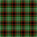 Checked diamond tartan scotch kilt fabric seamless pattern texture background - color dark green, red and white Royalty Free Stock Photo