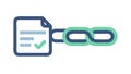 Checked Document & Chain Link Icon, Verified Data & Approved Link, vector design Generative AI Royalty Free Stock Photo