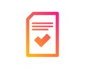Checked Document icon. File sign. Vector