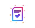 Checked Document icon. File sign. Vector