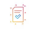 Checked Document line icon. File sign. Vector