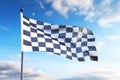 checked flag, motor racing black and white checkered finish flag waving Royalty Free Stock Photo