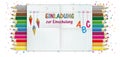 Checked Folded Banner ABC Candy Cones Pencils Header Royalty Free Stock Photo