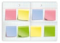 Checked Folded Paper Colored Stickers Royalty Free Stock Photo