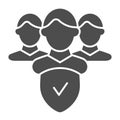 Checked group solid icon. Verified team vector illustration isolated on white. Partnership and checkmark glyph style