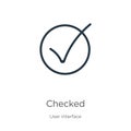 Checked icon vector. Trendy flat checked icon from web navigation collection isolated on white background. Vector illustration can Royalty Free Stock Photo
