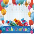 Checked Paper Balloons Schulanfang Candy Cones Royalty Free Stock Photo