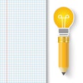 Checked Paper Bulb Pencil