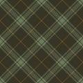Checked plaid pattern in brown and olive green. Herringbone textured seamless tartan background vector for flannel shirt, skirt, o Royalty Free Stock Photo