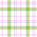 Checked tartan plaid scotch kilt fabric seamless pattern texture background - white, yellow, blue, pink and purple color Royalty Free Stock Photo