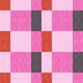 Checked, tartan, plaid or striped seamless pattern in pink, orange and dark gray colors. Vector illustration. Royalty Free Stock Photo