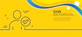 Checked User line icon. Profile Avatar sign. Minimal line yellow banner. Vector