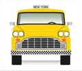 Old New York yellow cab over white background