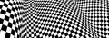 Checker pattern mesh in 3d dimensional perspective vector abstract background, formula 1 race flag texture, black and white