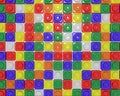 Checker pattern of square colorful blocks