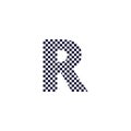 Checker Pattern Vector Logo Letter R