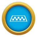 Checker taxi icon blue vector isolated