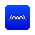 Checker taxi icon digital blue
