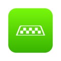 Checker taxi icon digital green