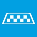 Checker taxi icon white Royalty Free Stock Photo