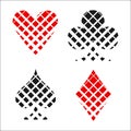 Checkerboard card suit icon vector, playing cards symbols vector