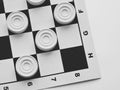 Checkerboard with checkers. Business strategy competition, strategic planning for winning success. Hobby. Royalty Free Stock Photo