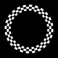 Circle Checkerboard Frame, Spiral design border pattern, Black background