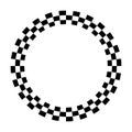 Circle Checkerboard Frame, Spiral design border pattern