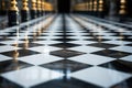 Checkerboard grace, marble floor in black and white square perfection Royalty Free Stock Photo