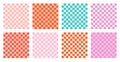 Checkerboard groovy square seamless pattern set Royalty Free Stock Photo