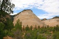 Checkerboard Mesa, Zion Canyon National Park, Utah. Royalty Free Stock Photo