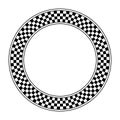 Checkerboard pattern, circle frame, round checkered pattern frame