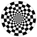 Checkerboard, Spiral Design Abstract Pattern