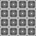 Checkered abstract black and white vector seamless pattern. Geometric ornamental striped background. Repeat squares Royalty Free Stock Photo