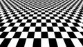 Checkered abstract wallpaper, black and white flooring illusion pattern texture background. 3d squares illustration