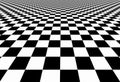 Checkered abstract wallpaper, black and white flooring illusion pattern texture background. 3d squares illustration