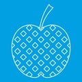 Checkered apple icon, outline style