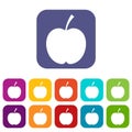 Checkered apple icons set flat