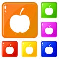 Checkered apple icons set vector color