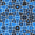 Checkered background with deformed squares. Abstract banner with distortion