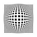 Checkered Background Design Vector Illustration.Halftone bloat effect optical illusion. Royalty Free Stock Photo