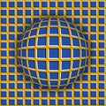 Checkered ball rolling along the checkered surface. Abstract vector optical illusion