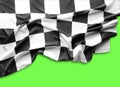 Checkered flag on green Royalty Free Stock Photo