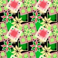 Checkered christmas seamless pattern. Royalty Free Stock Photo
