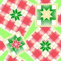 Checkered christmas seamless pattern.