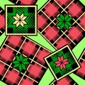 Checkered christmas seamless pattern.