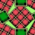 Checkered christmas seamless pattern.