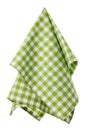 Checkered cotton napkin of green and white color