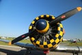 Checkered cowling on warbird at Sun n Fun Royalty Free Stock Photo