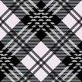 Checkered diagonal tartan plaid seamless pattern. Vector illustration. Flat design. No gradient. No transparent. 